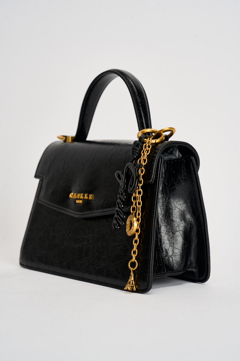 Borsa donna in ecopelle lucida nera GAACW03285 NERO GAELLE 