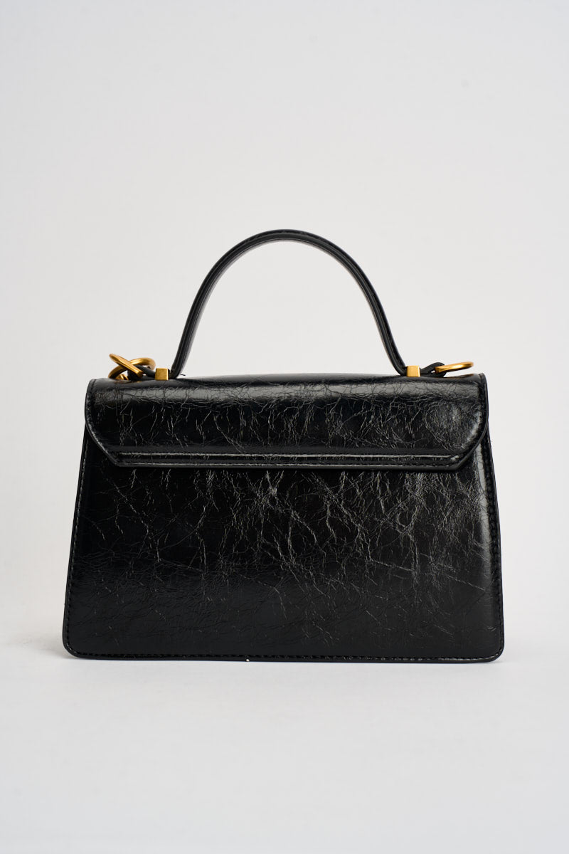 Borsa donna in ecopelle lucida nera GAACW03285 NERO GAELLE 