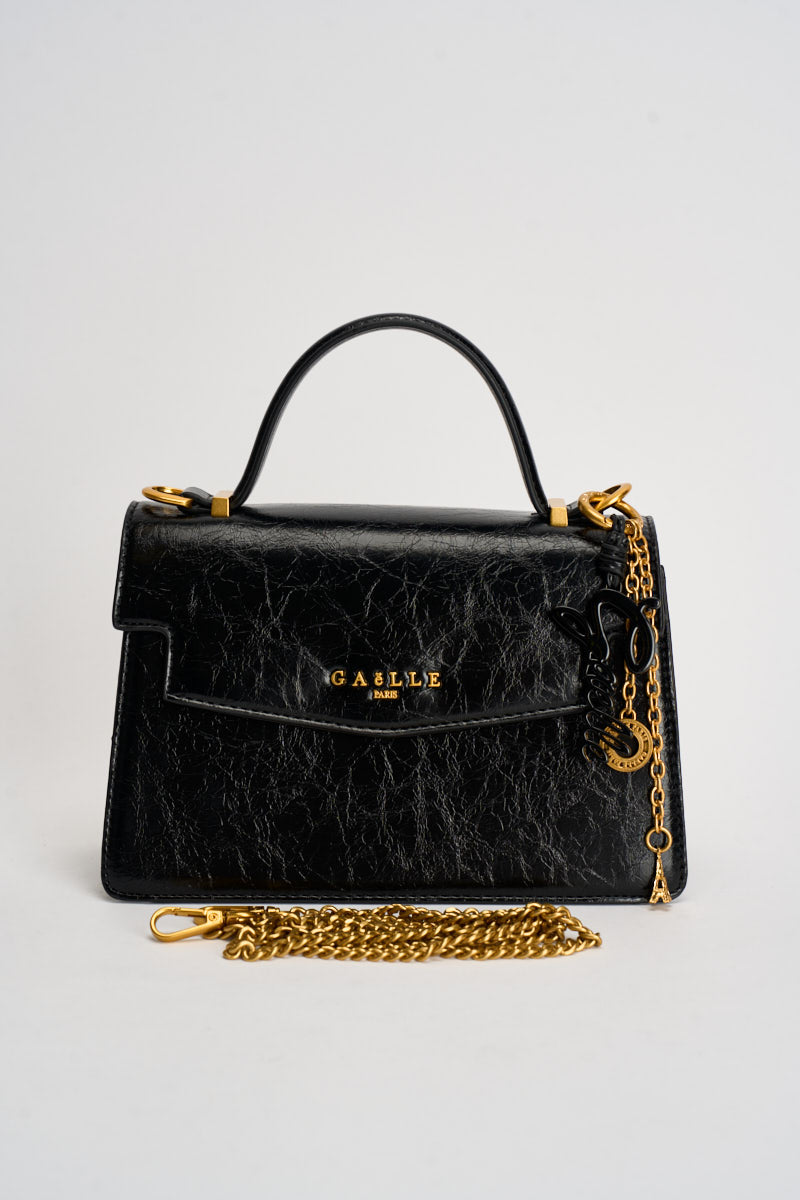 Borsa donna in ecopelle lucida nera GAACW03285 NERO GAELLE 