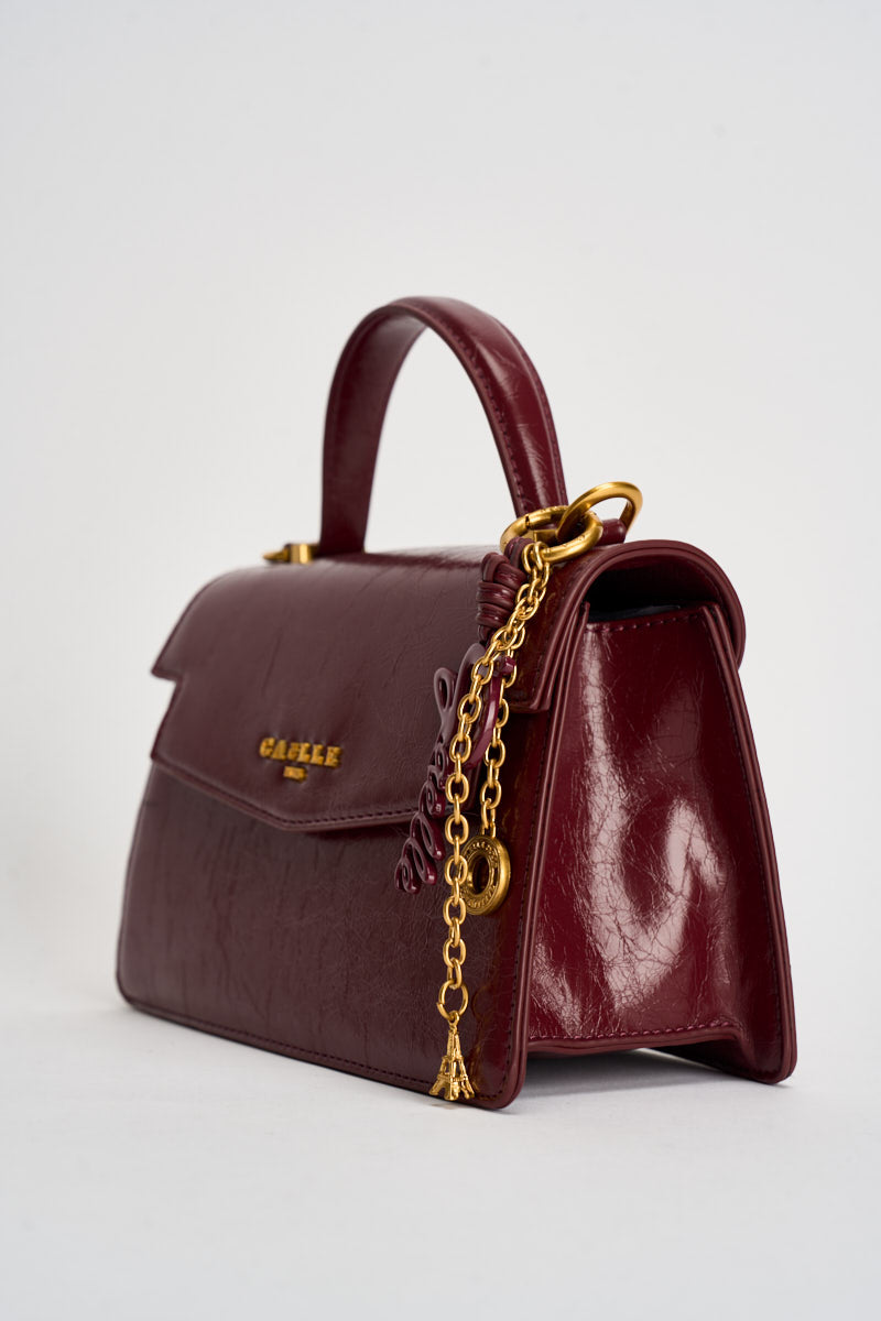 Borsa donna in ecopelle lucida bordeaux GAACW03285 VINO GAELLE 