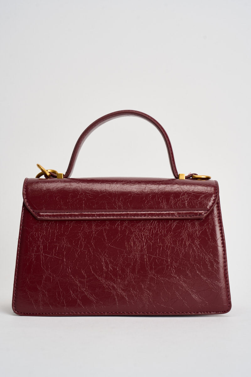 Borsa donna in ecopelle lucida bordeaux GAACW03285 VINO GAELLE 