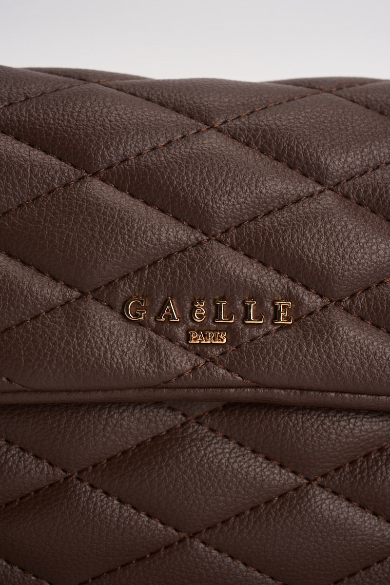 Borsa donna trapuntata in ecopelle marrone GAACW03314 MORO GAELLE 