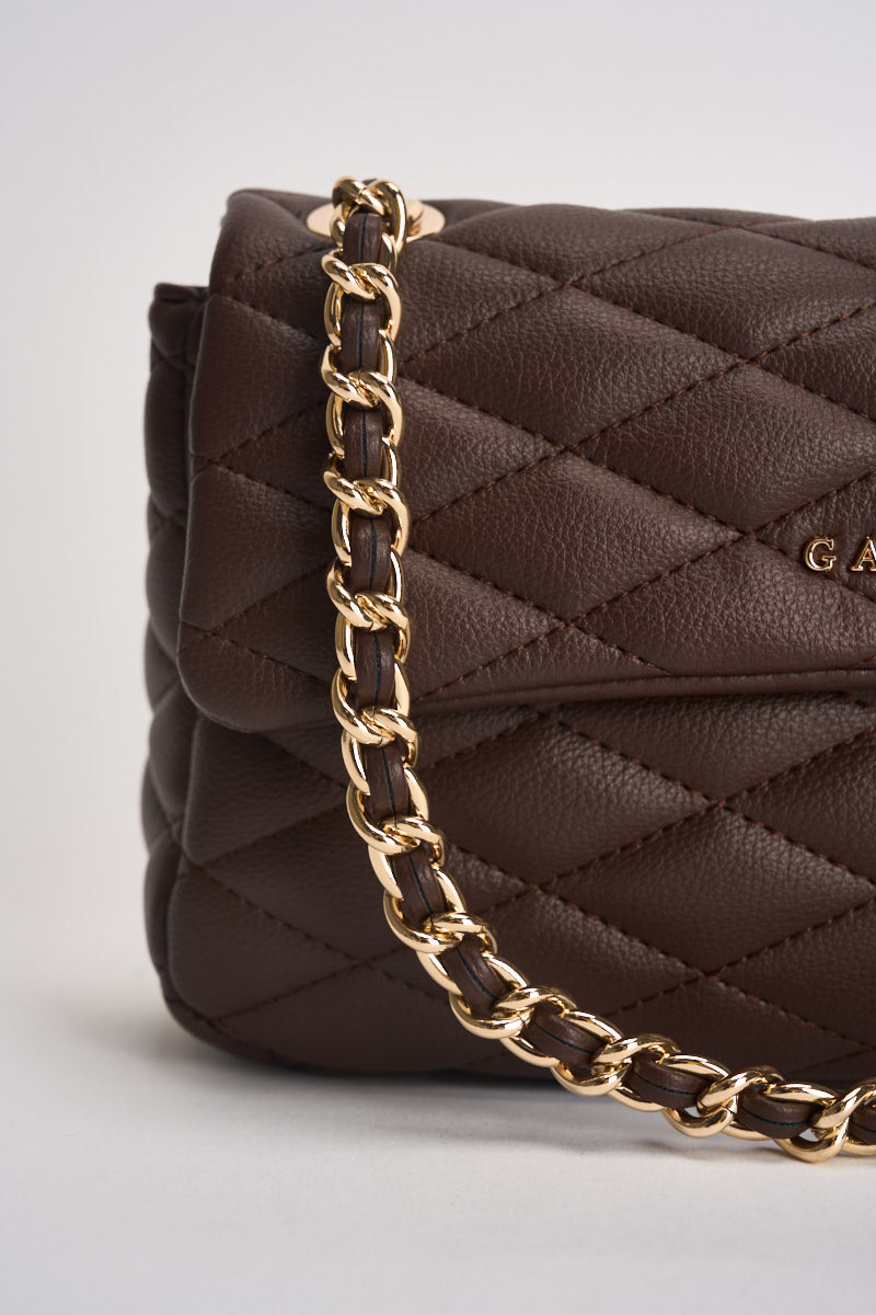 Borsa donna trapuntata in ecopelle marrone GAACW03314 MORO GAELLE 