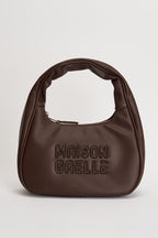 Borsa donna hobo in semilpelle marrone GACCW03242 MORO GAELLE 
