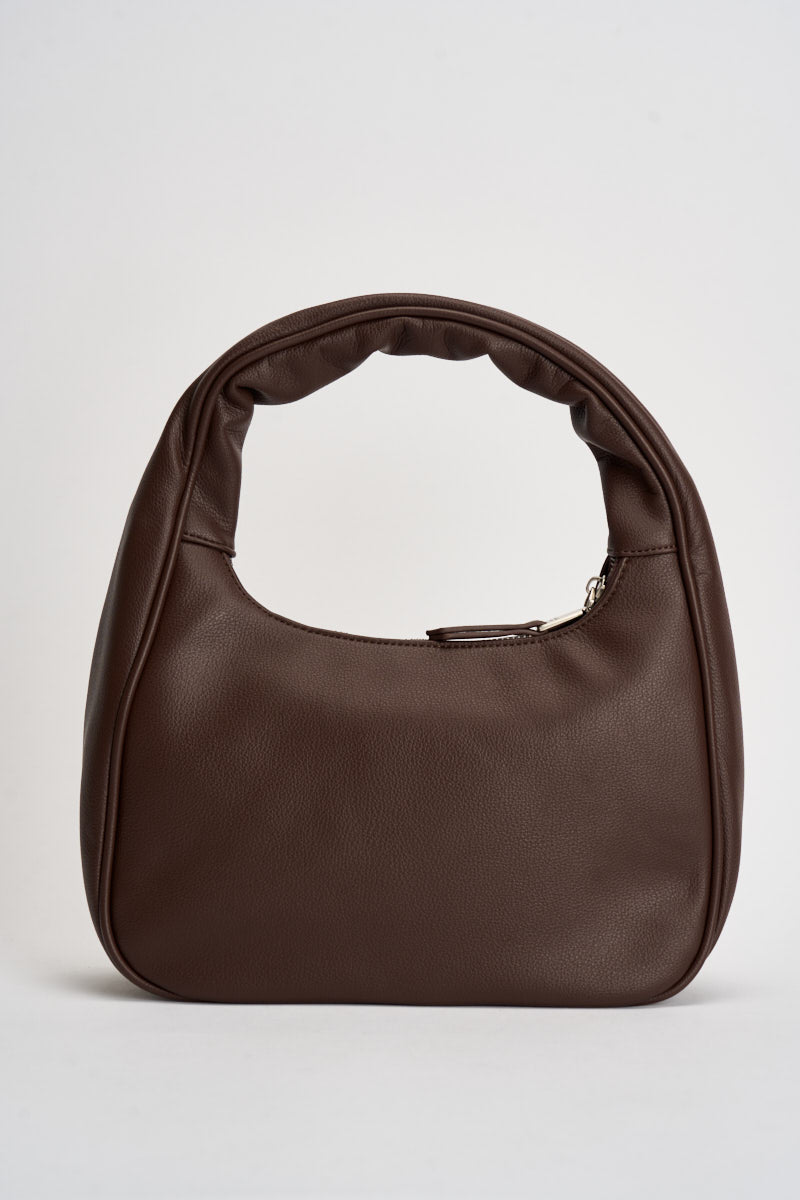 Borsa donna hobo in semilpelle marrone GACCW03242 MORO GAELLE 