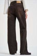 Jeans donna palazzo marrone scuro SELENE 17BLACK DENIM GOD SAVE DENIM 
