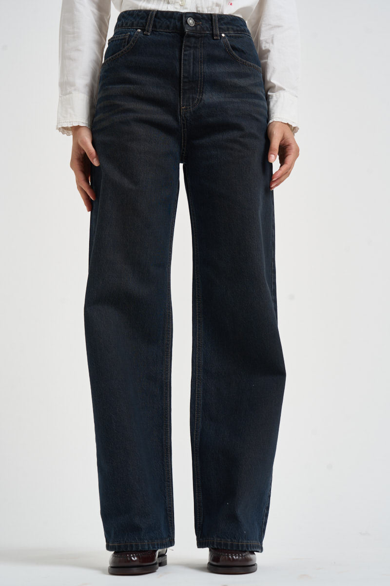 Jeans donna palazzo in denim blu scuro SELENE 20ZEFIRO GOD SAVE DENIM 