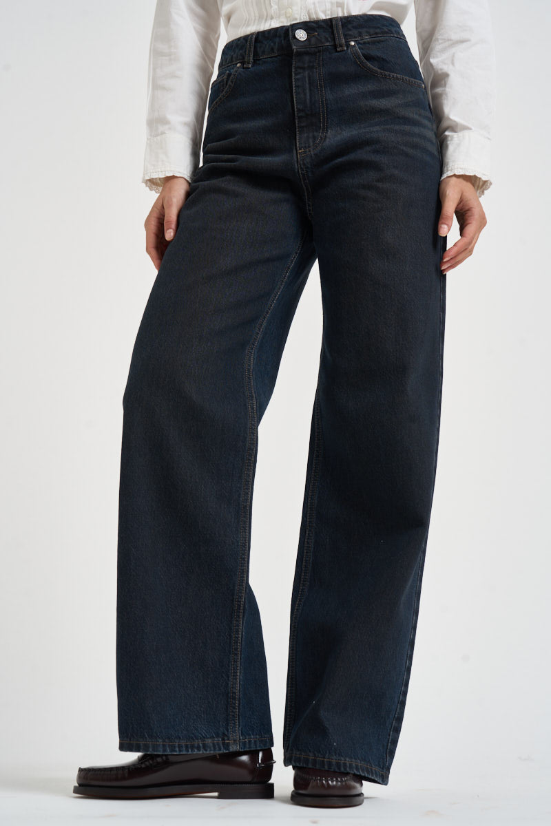 Jeans donna palazzo in denim blu scuro SELENE 20ZEFIRO GOD SAVE DENIM 