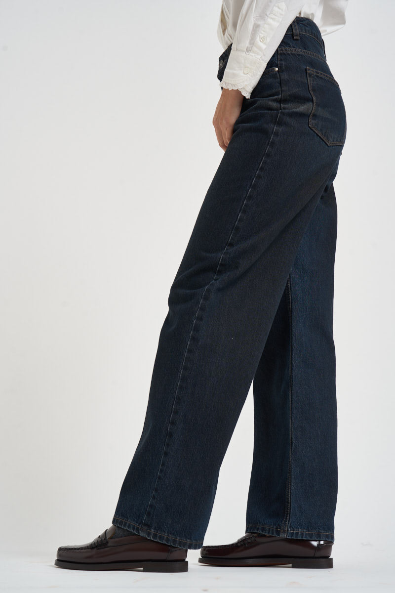 Jeans donna palazzo in denim blu scuro SELENE 20ZEFIRO GOD SAVE DENIM 