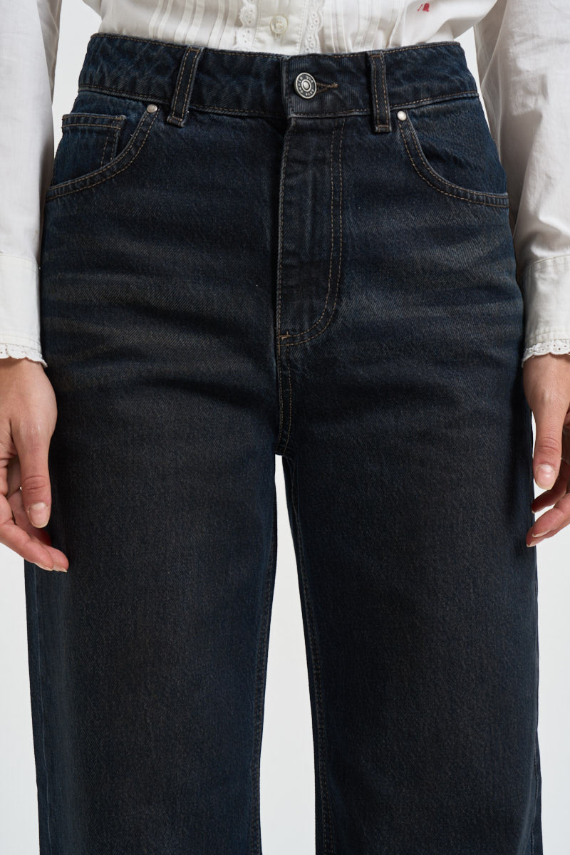 Jeans donna palazzo in denim blu scuro SELENE 20ZEFIRO GOD SAVE DENIM 
