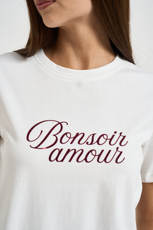 T-shirt donna con lettering bianca - 2