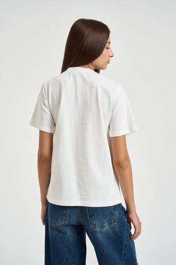 T-shirt donna con lettering bianca - 3
