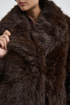 Giacca donna in ecopelliccia marrone scuro AMY CHOCOLAT GRACE AND MILA 