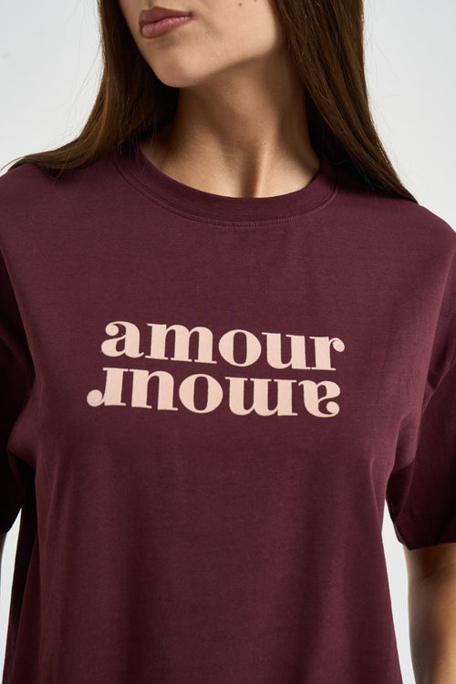 T-shirt donna con stampa bordeaux - 2