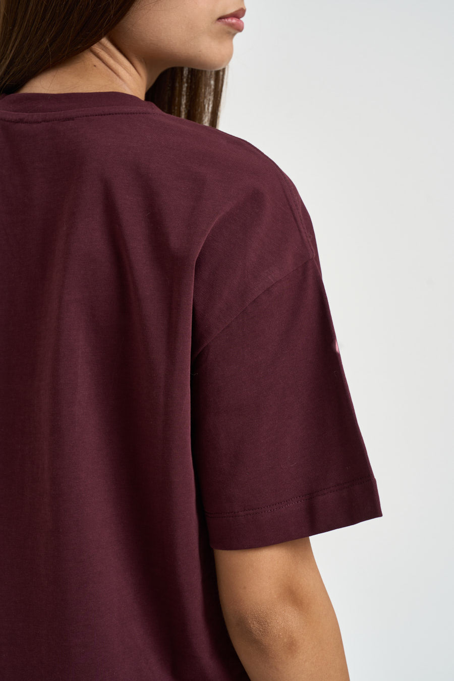 T-shirt donna con stampa bordeaux ANIS AUBERGINE GRACE AND MILA 