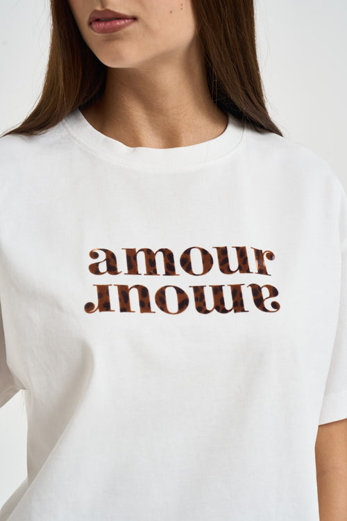 T-shirt donna con stampa bianca - 2