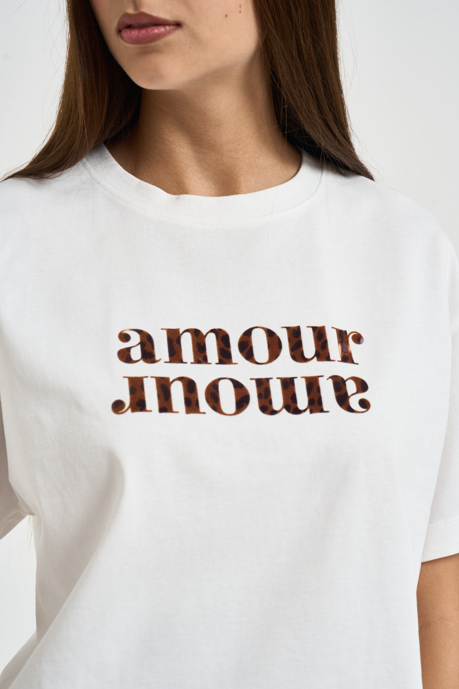 T-shirt donna con stampa bianca ANIS IVOIRE GRACE AND MILA 