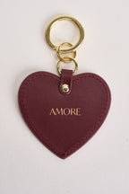 Portachiavi a forma di cuore bordeaux ARIA  GRACE AND MILA 