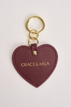 Portachiavi a forma di cuore bordeaux ARIA  GRACE AND MILA 