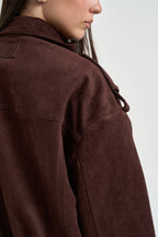 Bomber donna in suede cioccolato ARIELLE CHOCOLAT GRACE AND MILA 