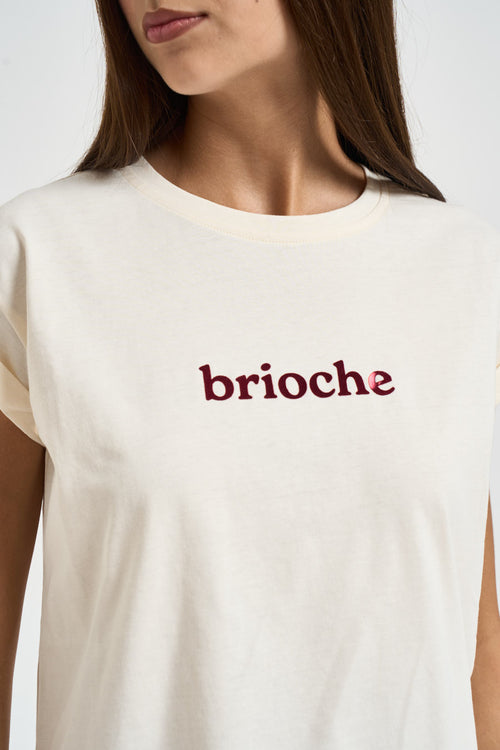 T-shirt donna con stampa panna - 2