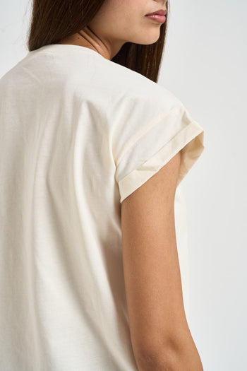 T-shirt donna con stampa panna - 4