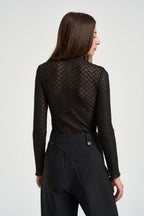 Maglia donna in pizzo nero AUBE NOIR GRACE AND MILA 