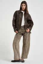 Giacchino donna in ecopelle marrone AXEL CHOCOLAT GRACE AND MILA 