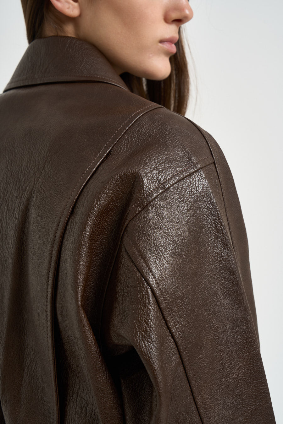 Giacchino donna in ecopelle marrone AXEL CHOCOLAT GRACE AND MILA 