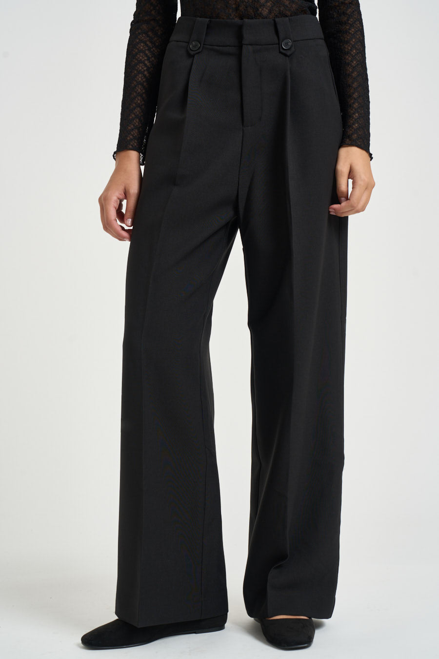 Pantalone donna con pinces e bottoni nero NILAY NOIR GRACE AND MILA 