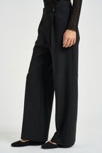 Pantalone donna con pinces e bottoni nero NILAY NOIR GRACE AND MILA 