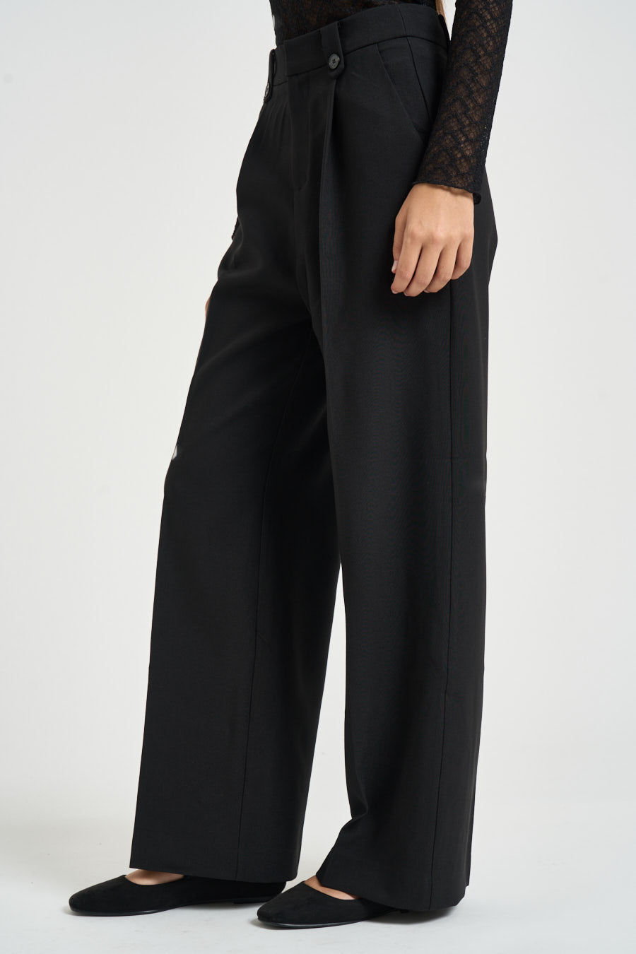 Pantalone donna con pinces e bottoni nero NILAY NOIR GRACE AND MILA 