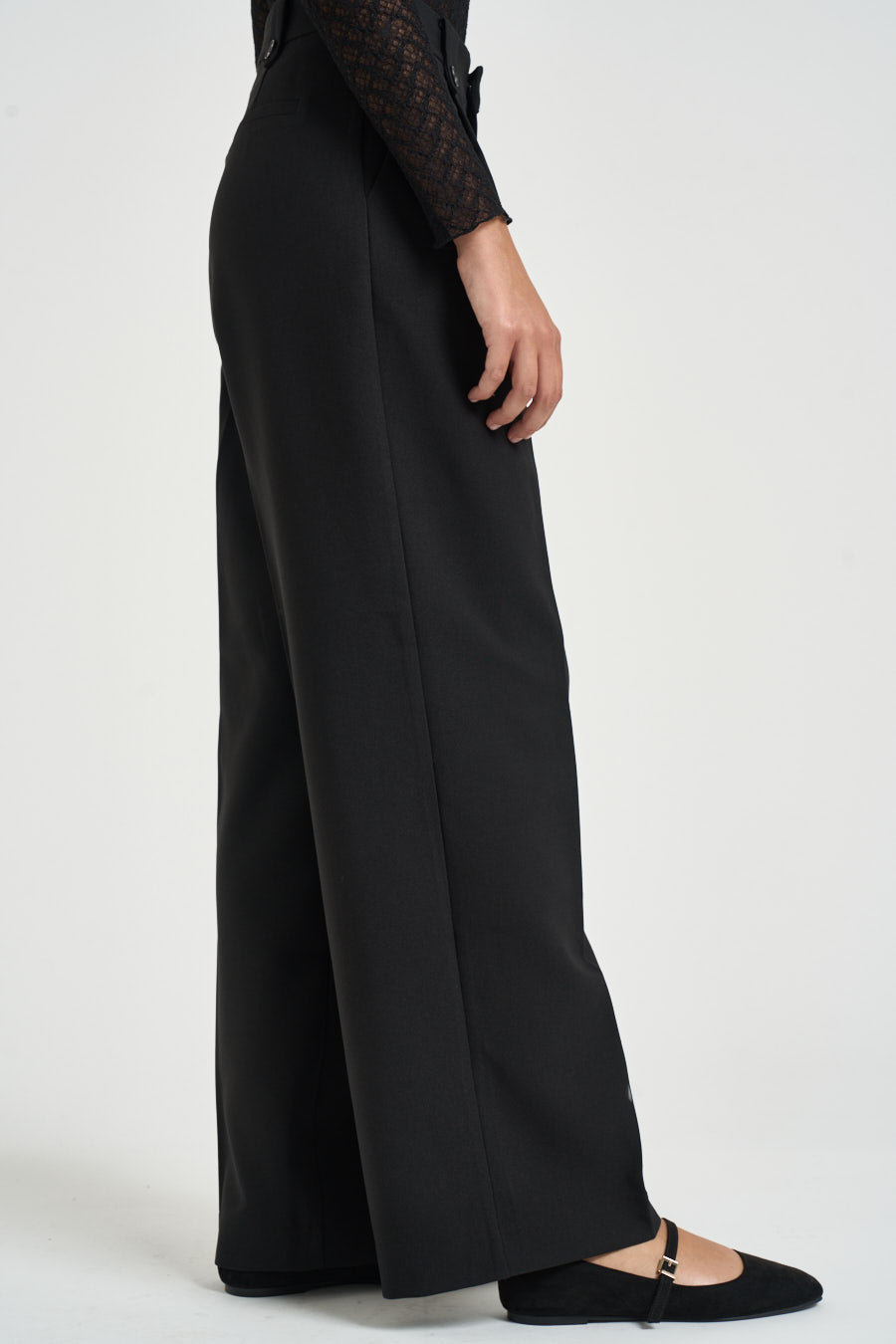 Pantalone donna con pinces e bottoni nero NILAY NOIR GRACE AND MILA 