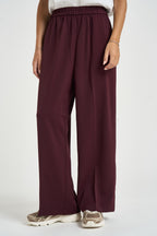 Pantalone donna vita elasticizzata vinaccia NOBLESSE AUBERGINE GRACE AND MILA 