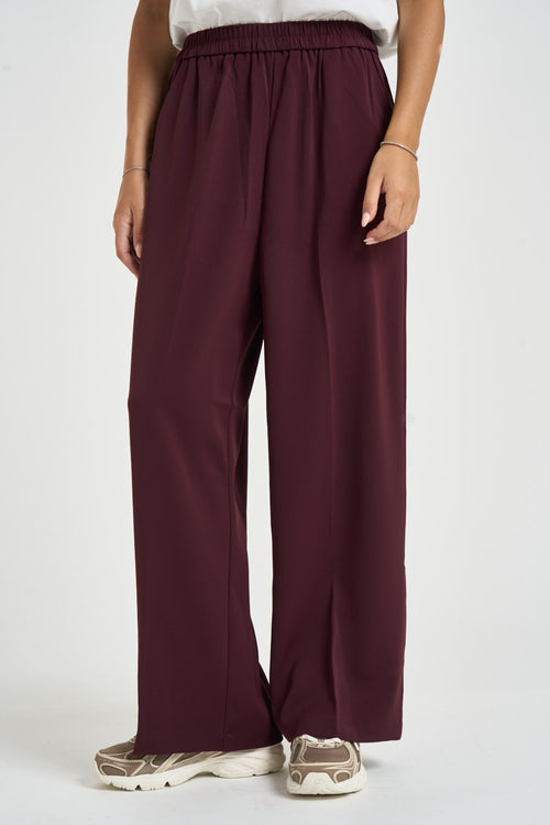 Pantalone donna vita elasticizzata vinaccia