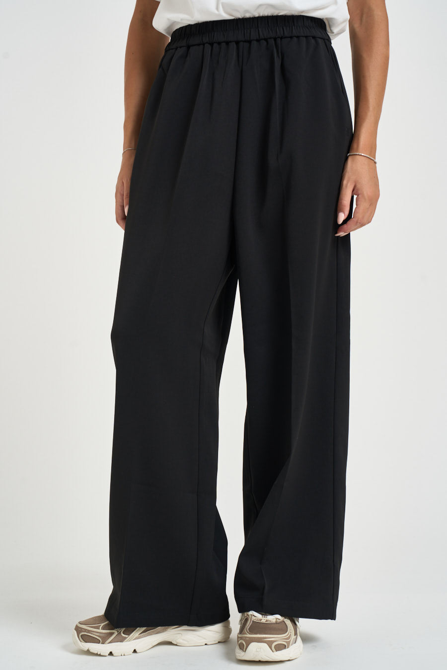 Pantalone donna vita elasticizzata nero NOBLESSE NOIR GRACE AND MILA 
