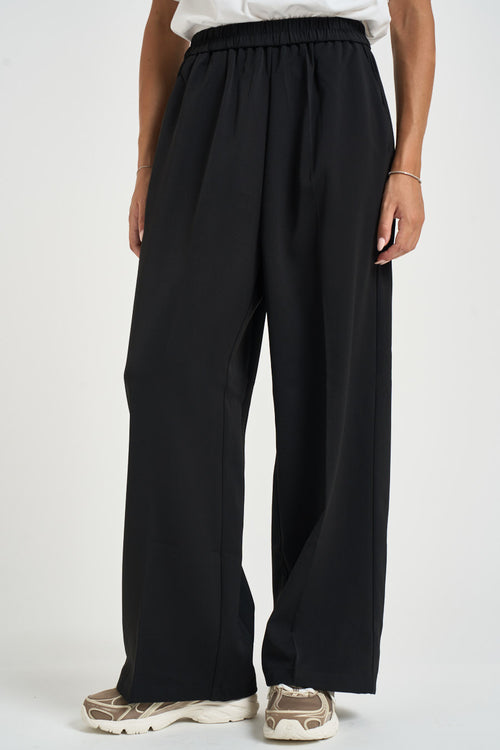Pantalone donna vita elasticizzata nero
