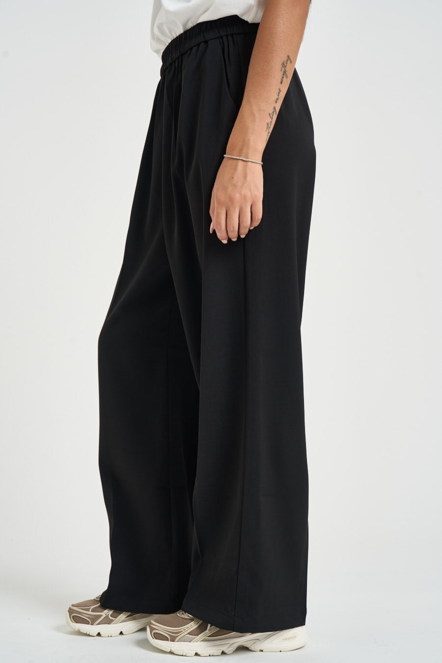 Pantalone donna vita elasticizzata nero NOBLESSE NOIR GRACE AND MILA 