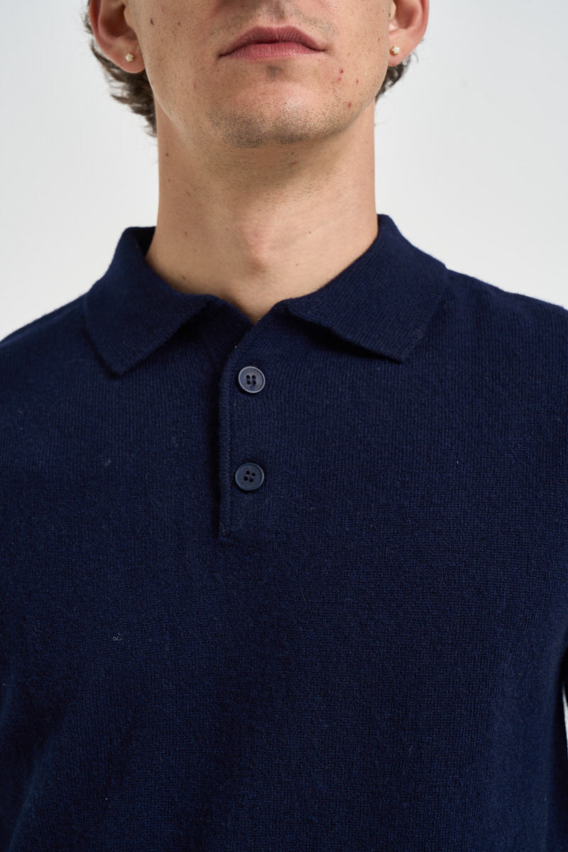 Polo uomo in lana blu notte UGF4063 BLU GRIFFAI 