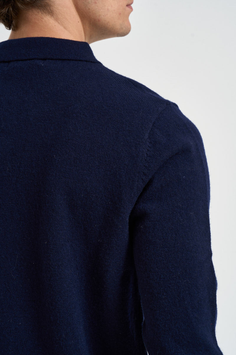 Polo uomo in lana blu notte UGF4063 BLU GRIFFAI 