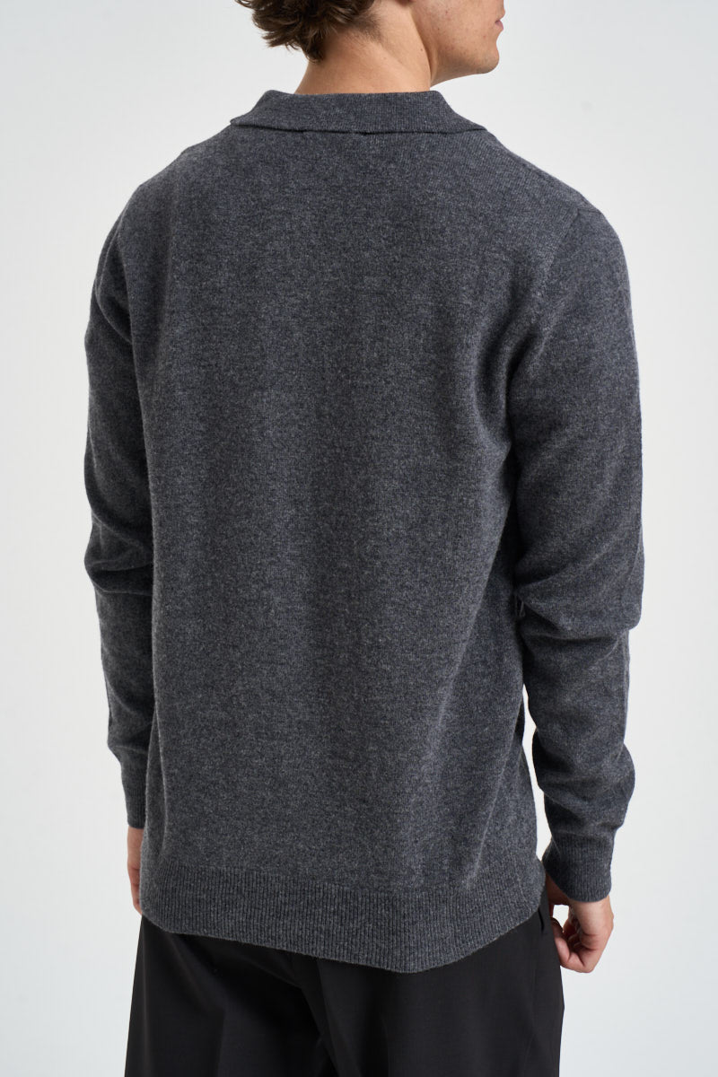 Polo uomo in lana grigio antracite UGF4063 GRIGIO SCURO GRIFFAI 