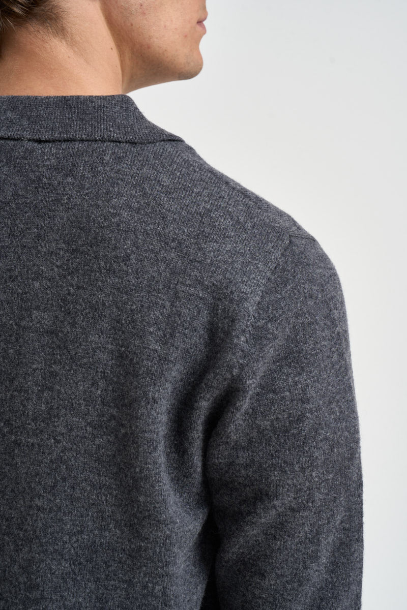 Polo uomo in lana grigio antracite UGF4063 GRIGIO SCURO GRIFFAI 
