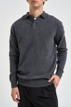 Polo uomo in lana grigio antracite UGF4063 GRIGIO SCURO GRIFFAI 