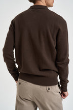Polo uomo in lana marrone UGF4063 MORO GRIFFAI 