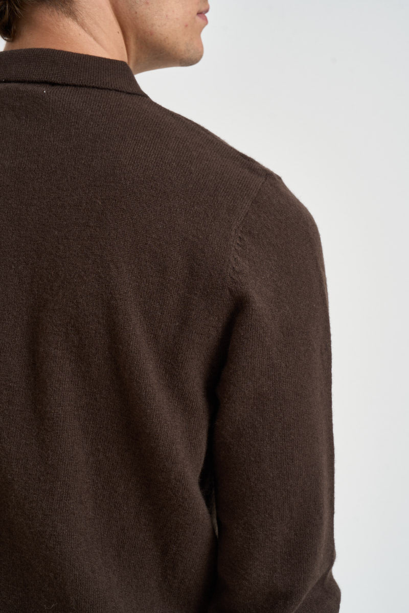 Polo uomo in lana marrone UGF4063 MORO GRIFFAI 