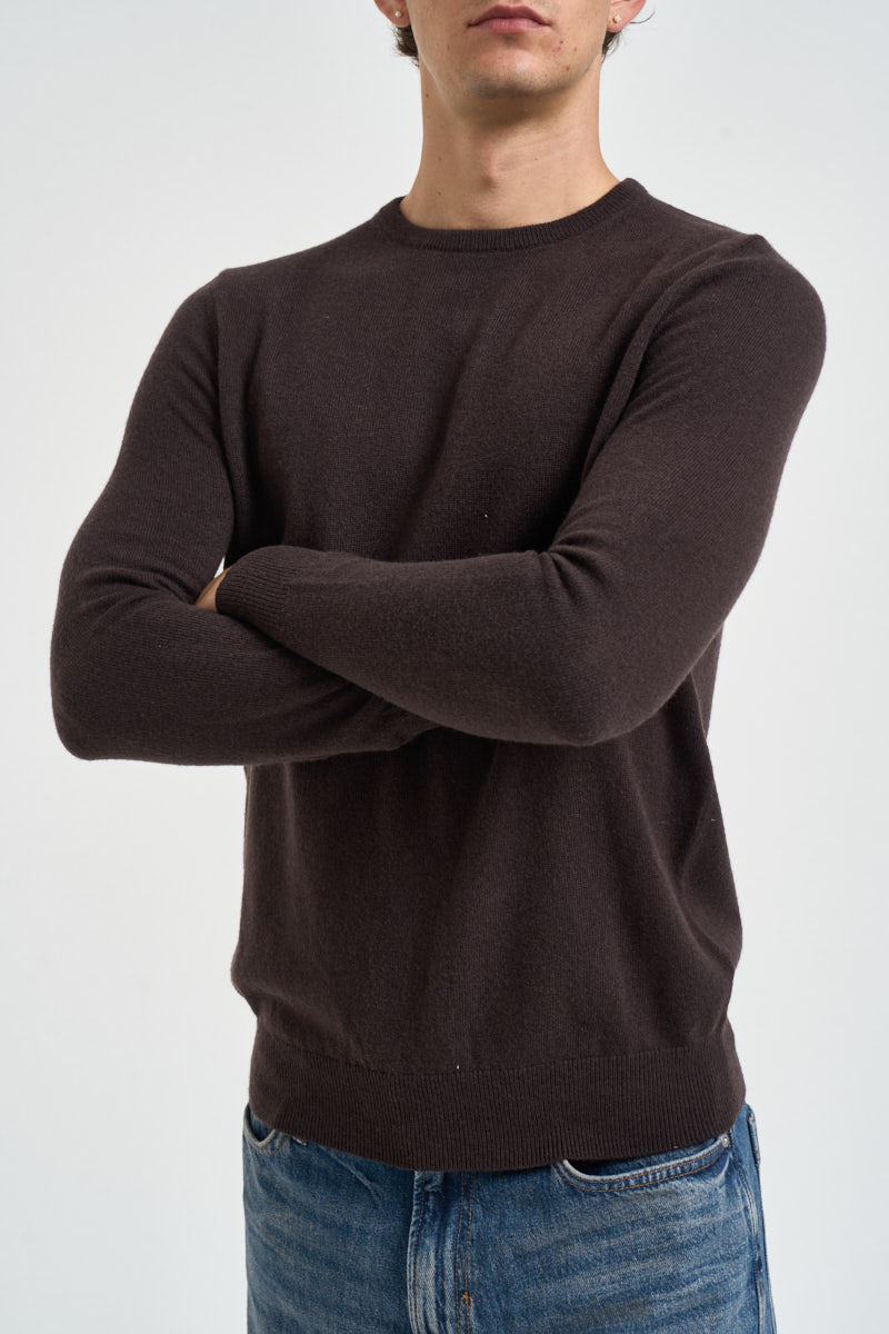 Maglia uomo girocollo marrone scuro UGF4083 MORO GRIFFAI 