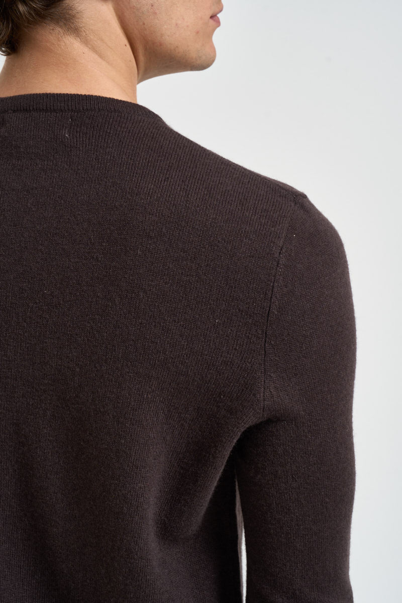 Maglia uomo girocollo marrone scuro UGF4083 MORO GRIFFAI 