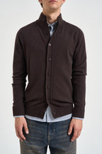 Cardigan uomo in maglia con bottoni marrone UGF4087 MORO GRIFFAI 