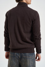 Cardigan uomo in maglia con bottoni marrone UGF4087 MORO GRIFFAI 