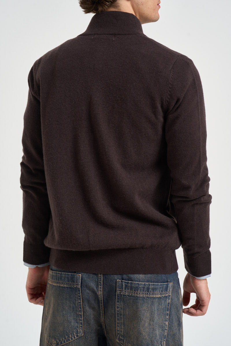 Cardigan uomo in maglia con bottoni marrone UGF4087 MORO GRIFFAI 